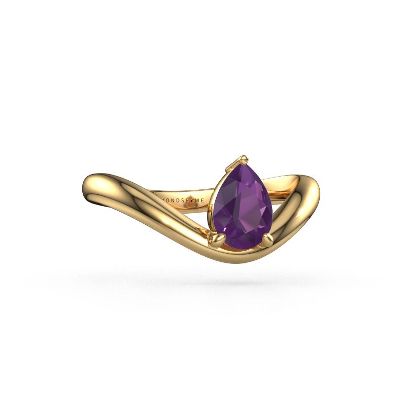 Verlovingsring Femke PER 585 goud amethist 7x5 mm