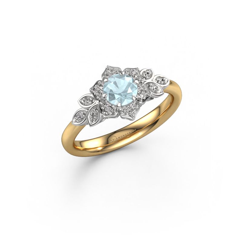 Verlobungsring Tatjana 585 Gold Aquamarin 5 mm