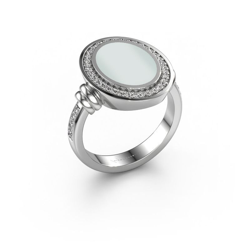 Herrenring Servie 3 950 Platin grüner Lagenstein 14x10 mm