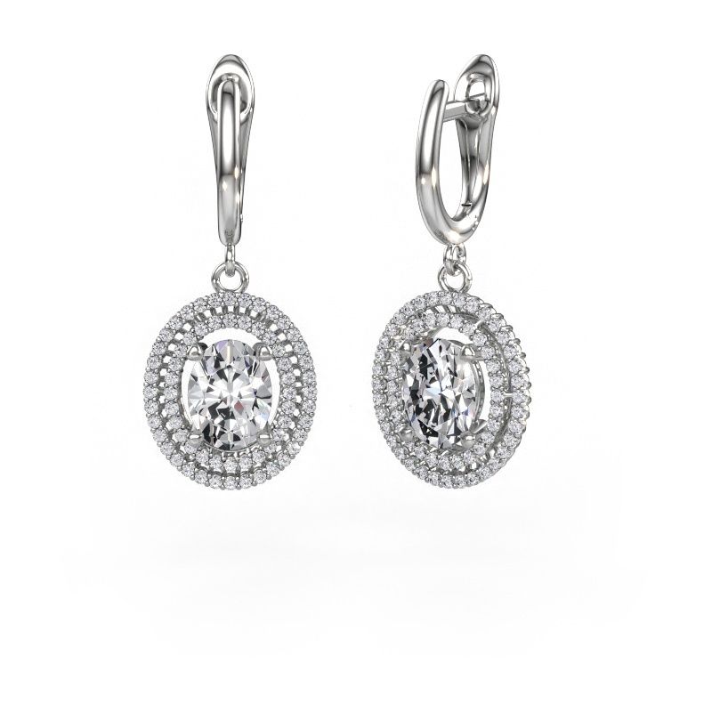 Hengende øredobber Karren 585 hvitt gull lab-diamant 2.84 crt