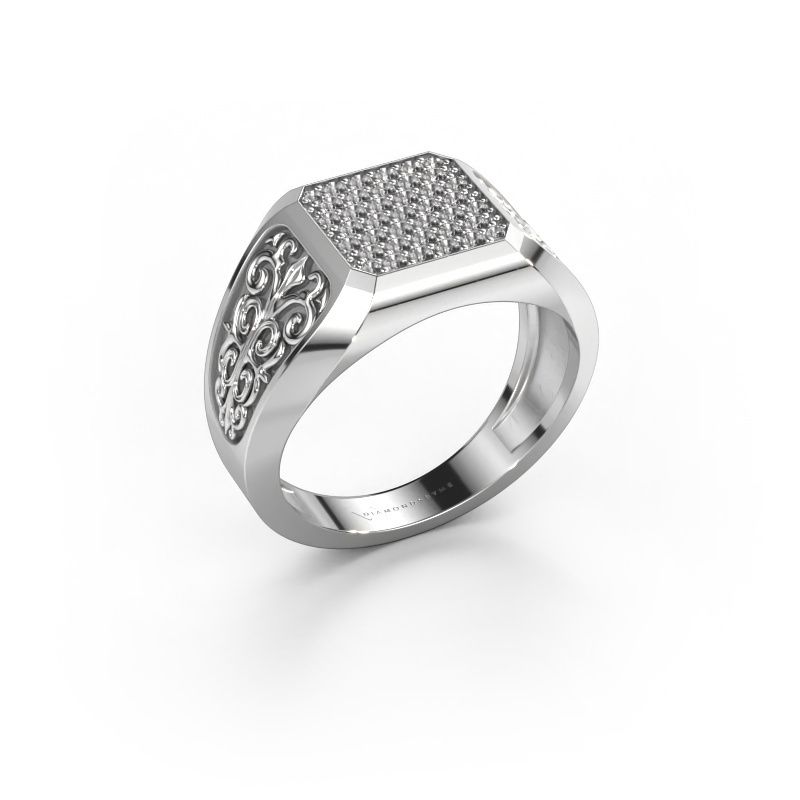 Heren ring Amir 585 witgoud diamant 0.468 crt