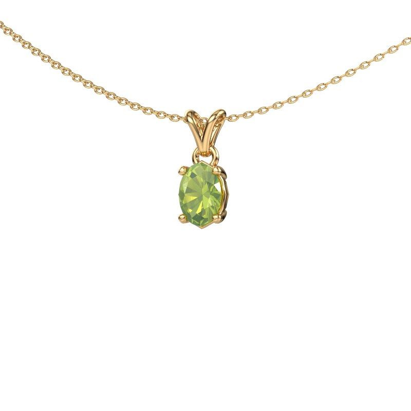 Hanger Lucy 1 585 goud peridoot 7x5 mm