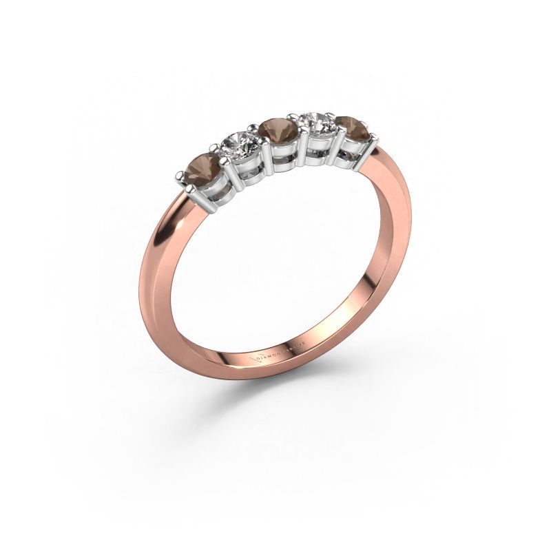 Bague Michelle 5 585 or rose quartz fumé 3 mm