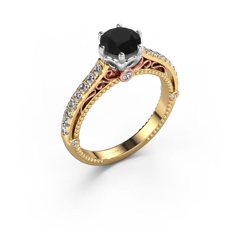 Verlovingsring Venita 585 goud zwarte diamant 1.645 crt