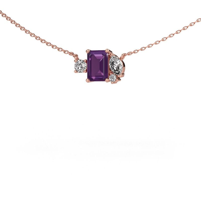 Anhänger Frauke EME 585 Roségold Amethyst 7x5 mm