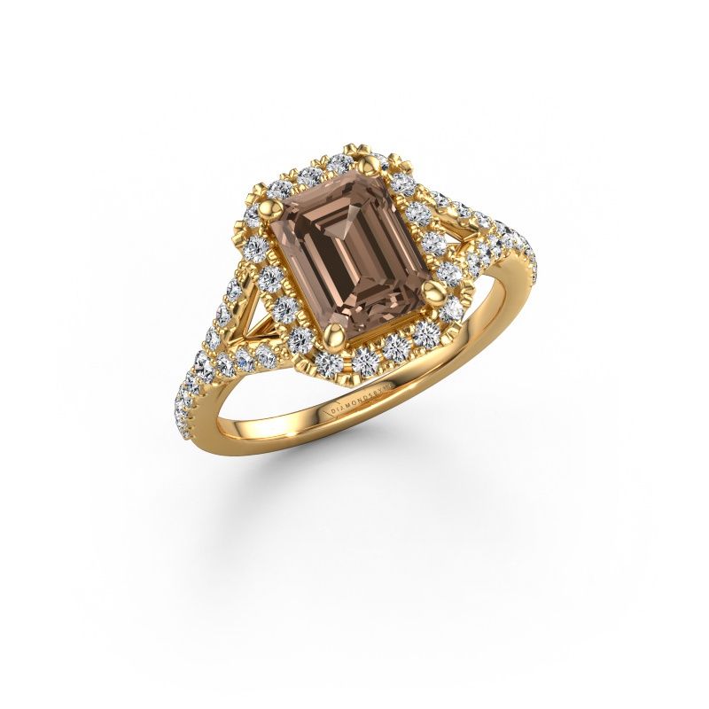 Verlovingsring Kimber EME 585 goud bruine diamant 2.236 crt
