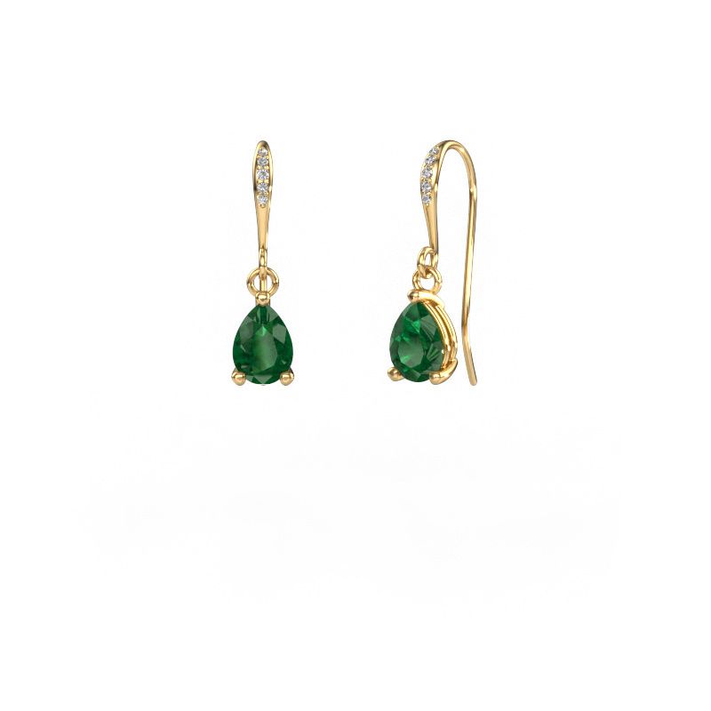 Pendants d'oreilles Laurie PER 2 585 or jaune emeraude 7x5 mm