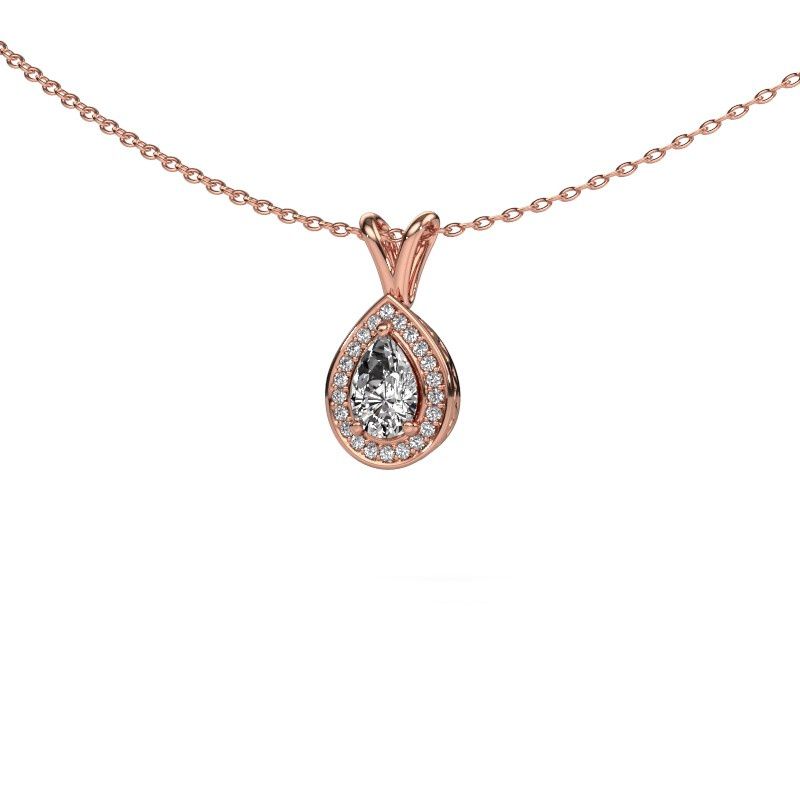 Pendentif Barbar 585 or rose zircone 6x4 mm