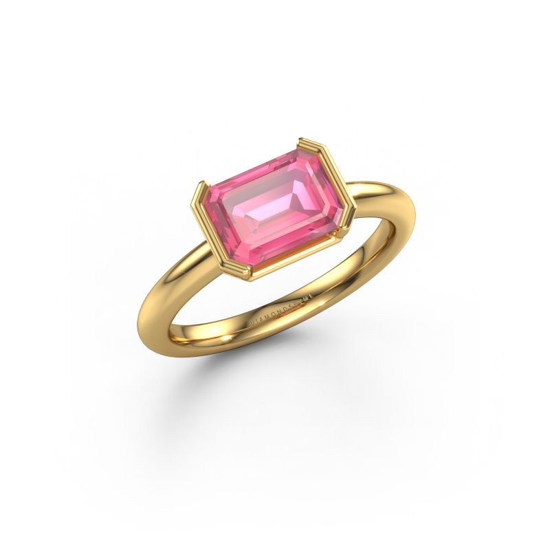 Engagement ring Tayler EME 585 gold pink sapphire 8x6 mm