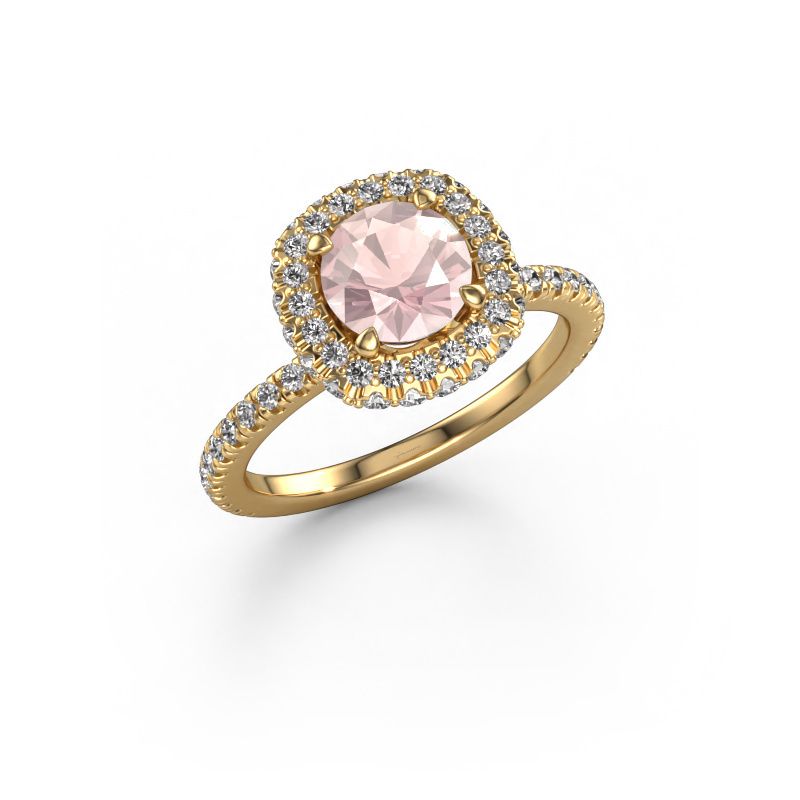Engagement ring Talitha RND 585 gold morganite champagne 6.5 mm