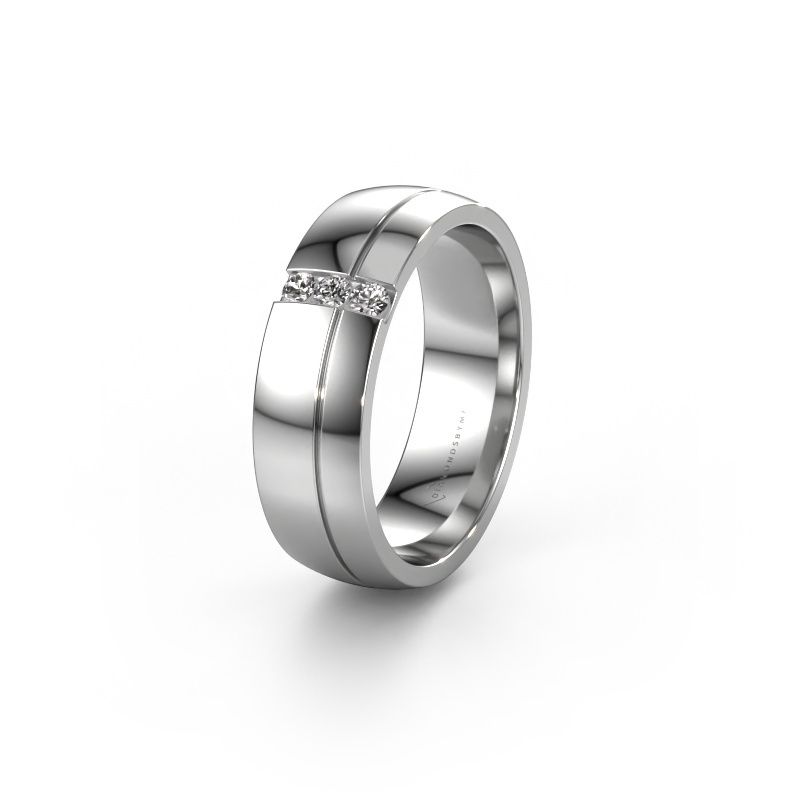 Trouwring WH0223L56A 950 platina lab-grown diamant ±6 x 1,7 mm