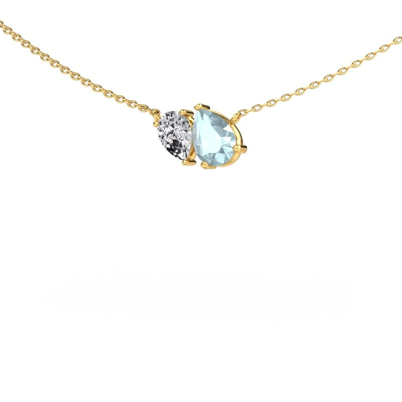 Pendant Toi et Moi PER PER 585 gold aquamarine 8x6 mm