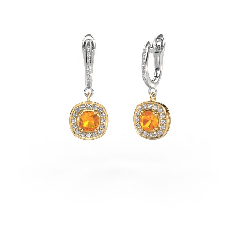 Drop earrings Marlotte 2 585 gold citrin 5 mm