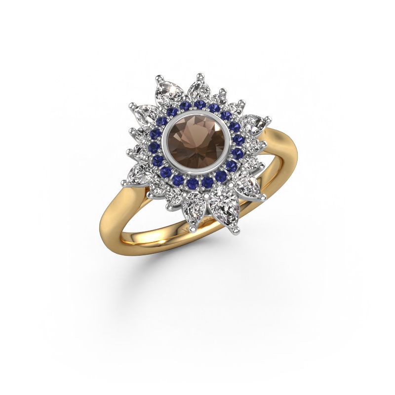 Forlovelsesring Tianna 585 gull røykkvarts 5 mm