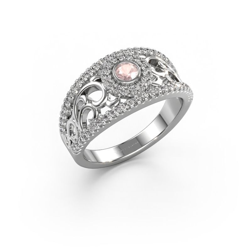 Ring Lavona 950 platinum morganite champagne 3.4 mm