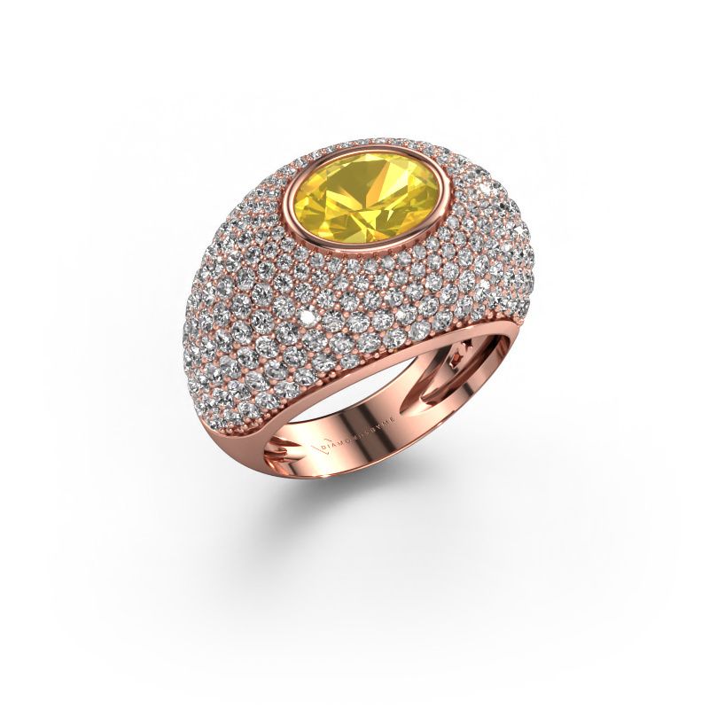 Ring Armida 585 Roségold Gelb Saphir 9x7 mm