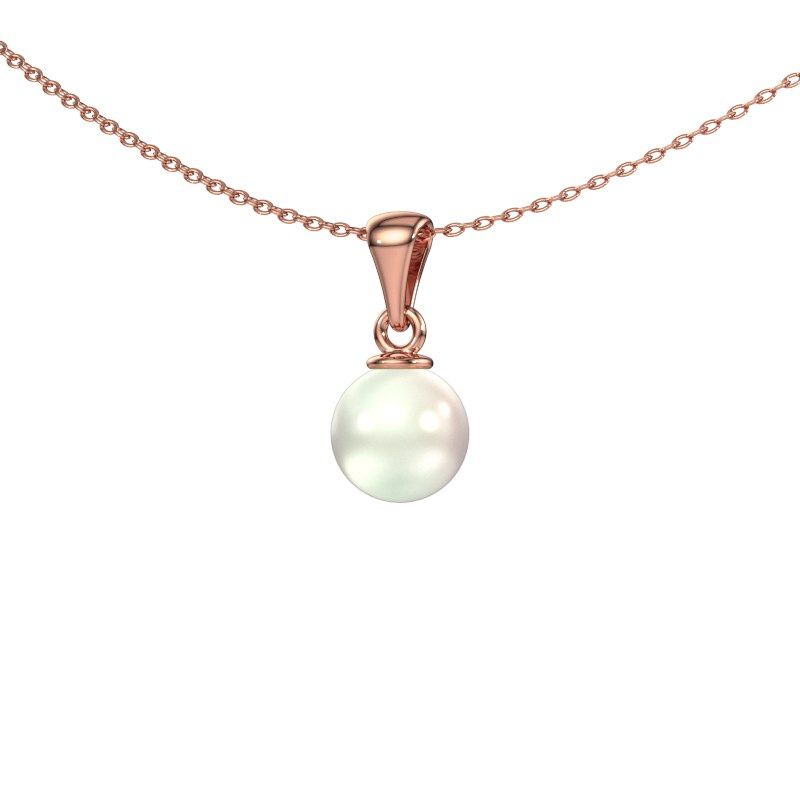 Anhänger Blanche 585 Roségold Weiße Perl 6 mm