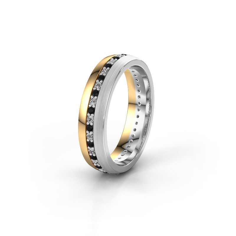Image of Wedding ring WH0203L25BPM<br/>585 gold ±5x2 mm<br/>Black diamond 0.484 crt