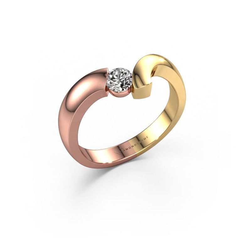 Bague Arda 585 or rose diamant 0.25 crt