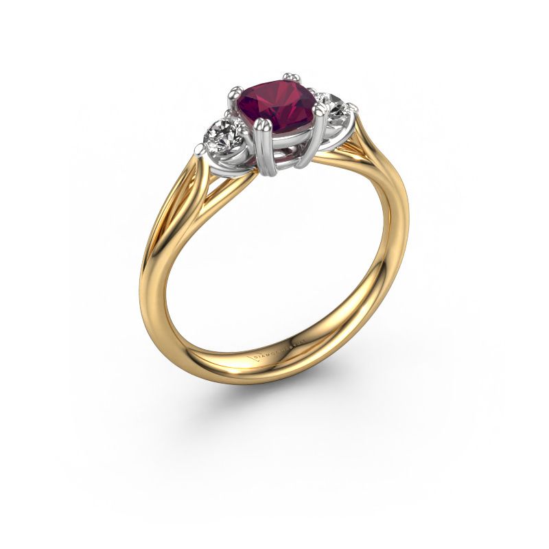 Engagement ring Amie cus 585 gold rhodolite 5 mm