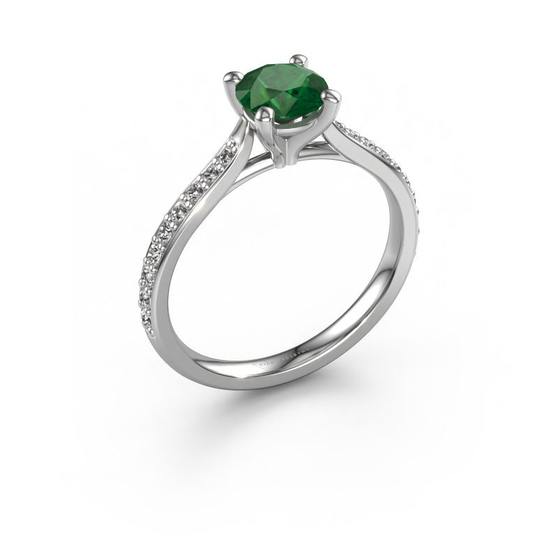 Verlobungsring Mignon RND 2 950 Platin Smaragd 6 mm