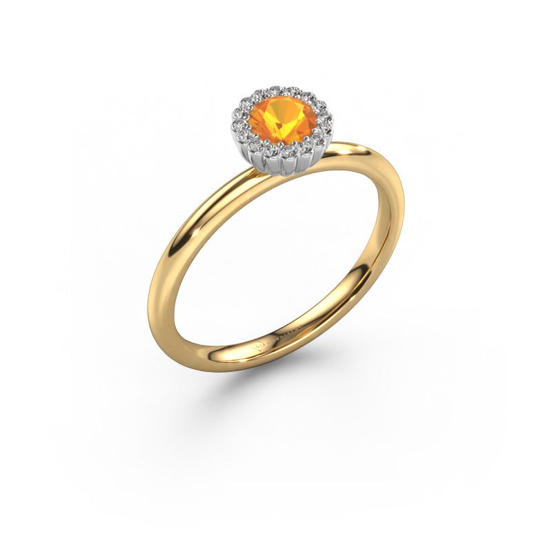 Engagement ring Queen 585 gold citrin 4.2 mm