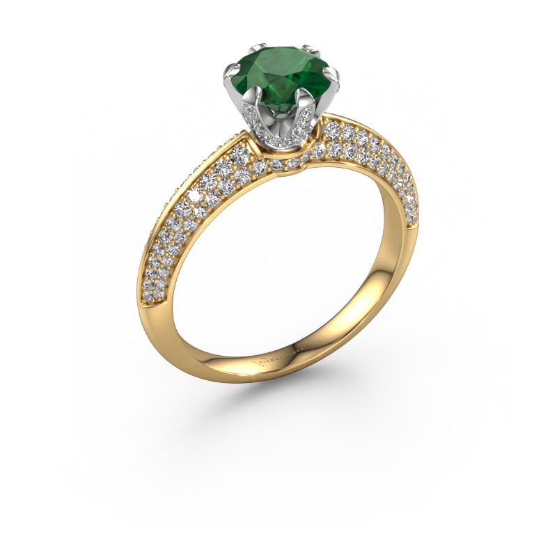 Engagement ring Abby 585 gold emerald 6.5 mm