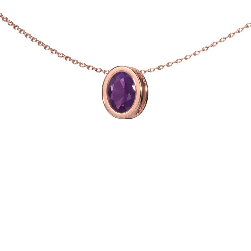 Pendant Lavon OVL 585 rose gold amethyst 7,5x5,5 mm