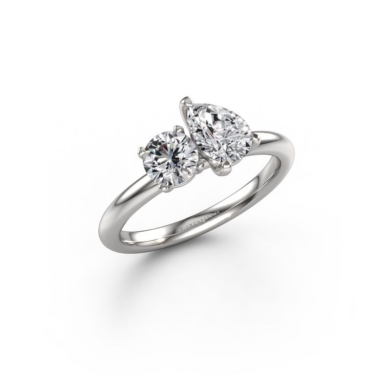 Engagement ring Toi et Moi PER-RND 585 white gold lab grown diamond 1.15 crt