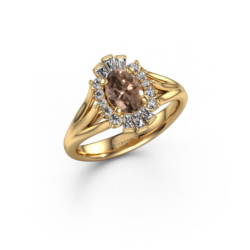 Image of Engagement ring Andrea 585 gold brown diamond 1.013 crt