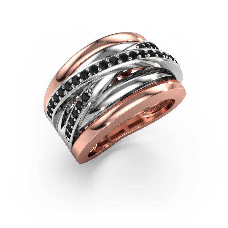 Bague Clair 3 585 or rose diamant noir 0.594 crt