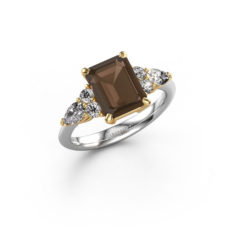 Promise ring Melani EME 585 witgoud rookkwarts 9x7 mm