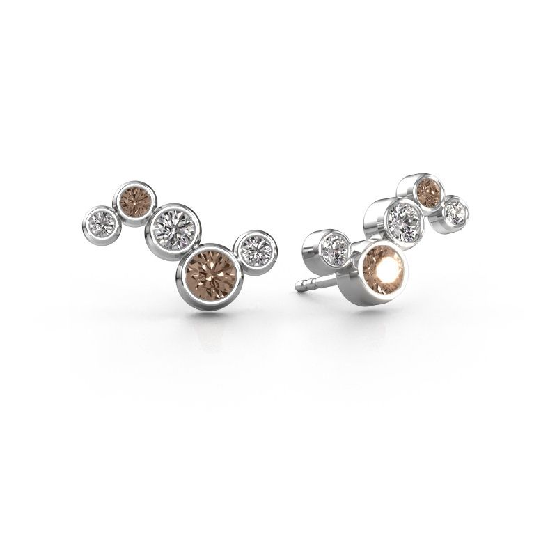 Earrings Ryan 585 white gold brown diamond 1.02 crt