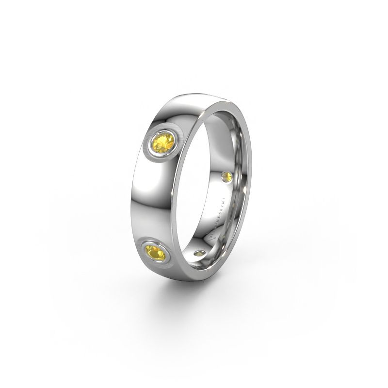 Trauring WH0139L25BP 585 Weißgold Gelb Saphir ±5 x 2 mm