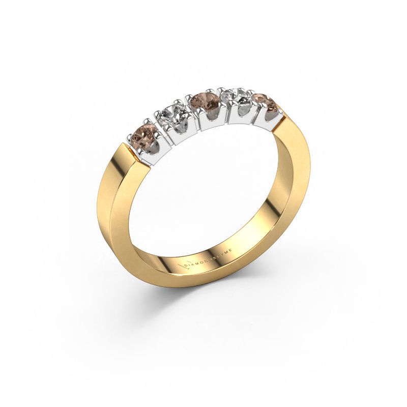 Ring Dana 5 585 gold brown diamond 0.50 crt