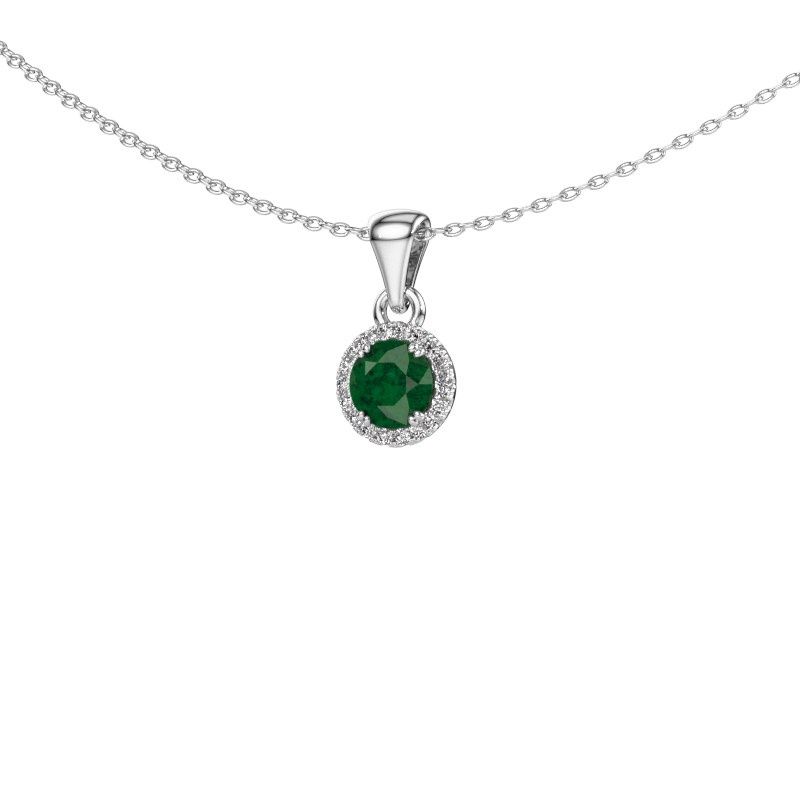 Pendant Seline rnd 585 white gold emerald 4.7 mm