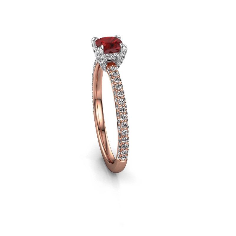 Image of Engagement ring saskia 2 cus<br/>585 rose gold<br/>Ruby 4.5 mm