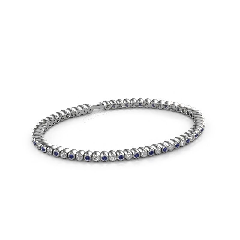 Tennisarmband Bianca 2 mm 585 Weißgold Saphir 2 mm