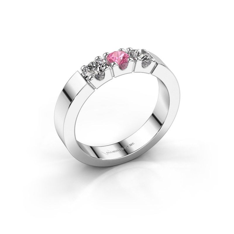 Afbeelding van Ring Dana 3 585 witgoud roze saffier 4 mm