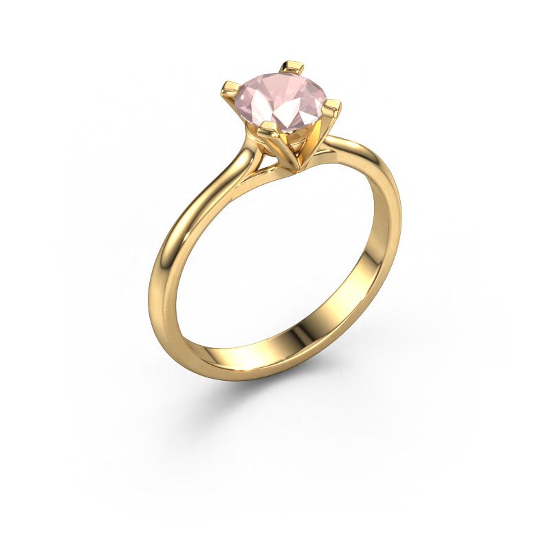 Engagement ring Isa 1 585 gold morganite champagne 5.7 mm