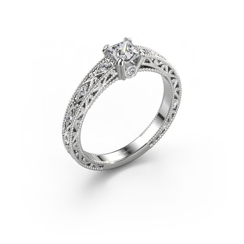 Bague de fiançailles Ardella 585 or blanc diamant 0.58 crt