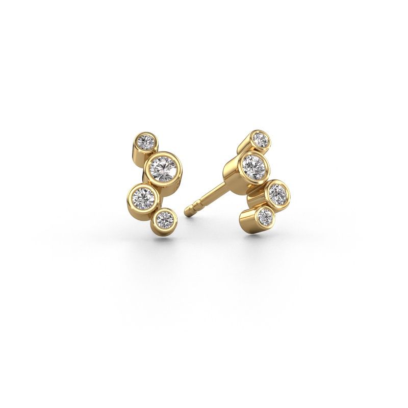 Stud earrings Marlys 2 585 gold diamond 0.24 crt