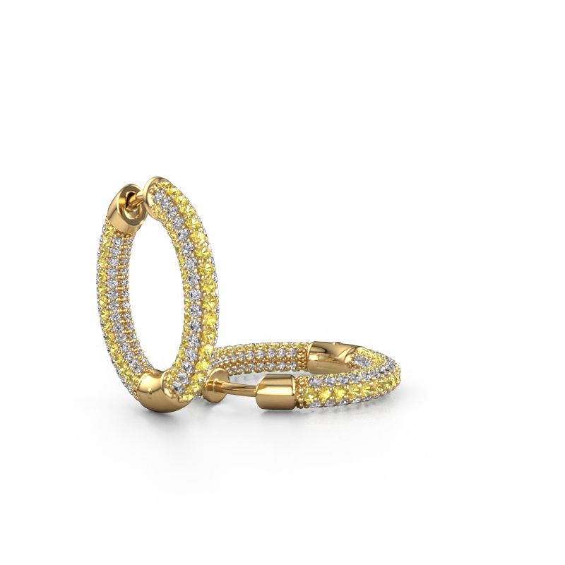 Hoop earrings Hope 13mm 585 gold yellow sapphire 1 mm