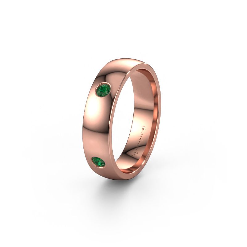 Bague de mariage WH0104L25AP 585 or rose emeraude 2.5 mm ±5 x 1,7 mm