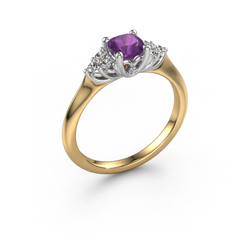 Bague de fiançailles Felipa CUS 585 or jaune améthyste 5 mm