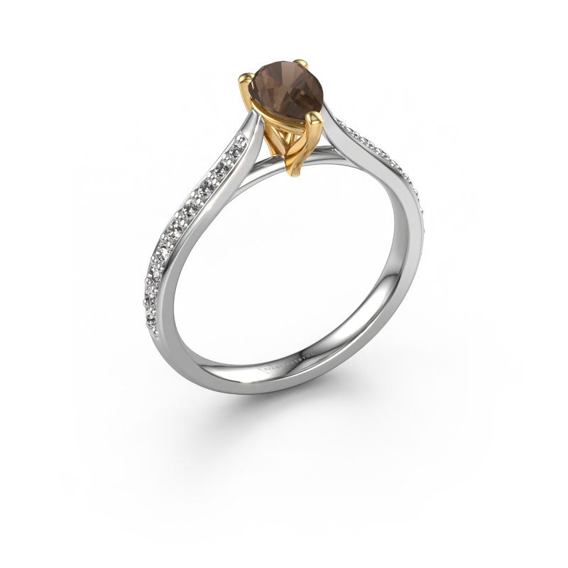 Verlobungsring Mignon PER 2 585 Weißgold Rauchquarz 6.5x4.5 mm