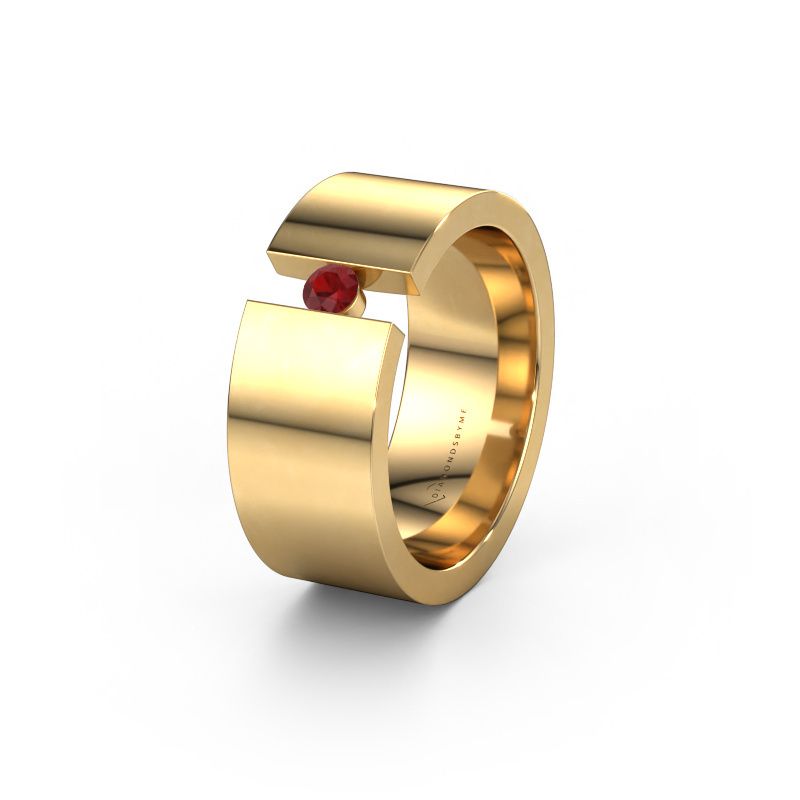 Trouwring WH0146L18BP 585 goud robijn ±8x2 mm
