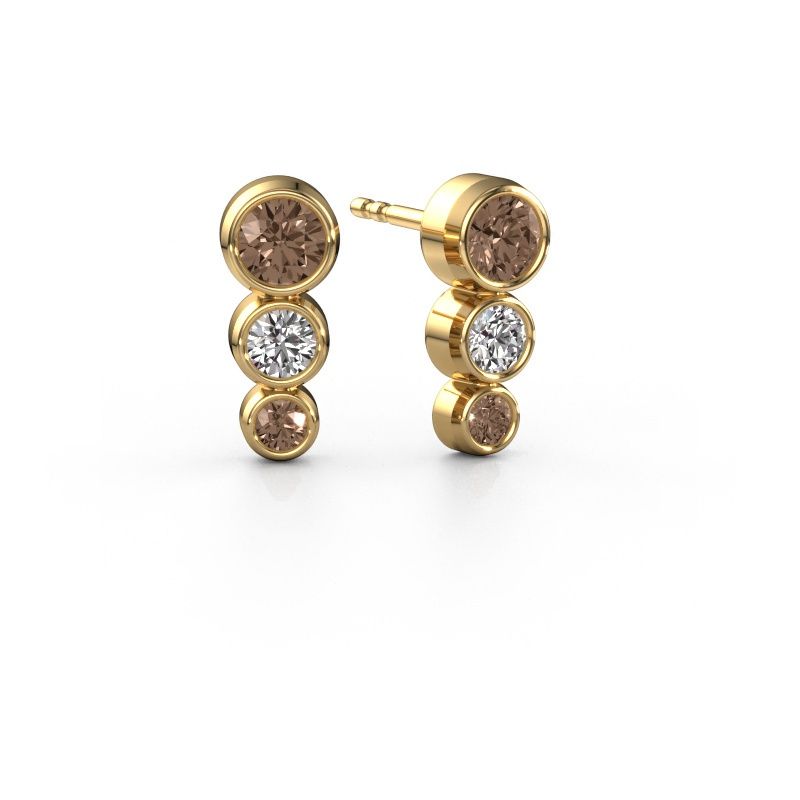 Ohrsteckers Linda 585 Gold Braun Diamant 0.36 crt