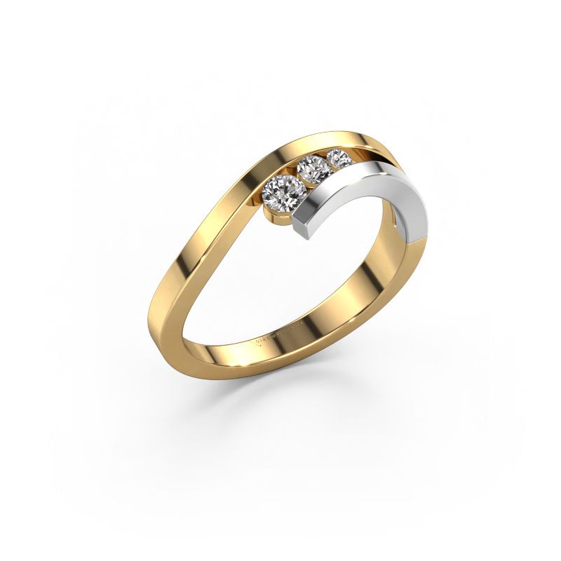 Bague Evalyn 2 585 or jaune diamant synthétique 0.16 crt