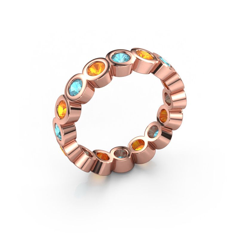 Vorsteckring Edwina 3 585 Roségold Blau Topas 3 mm